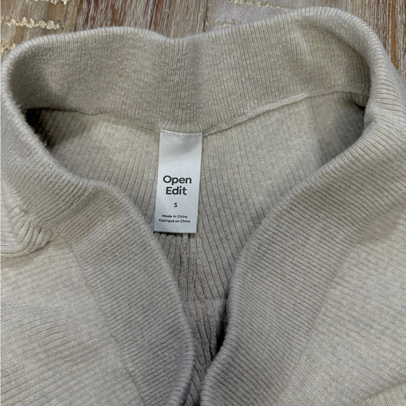Open Edit Ribbed Knit Shorts‎ Oatmeal Small - Picture 2 of 3